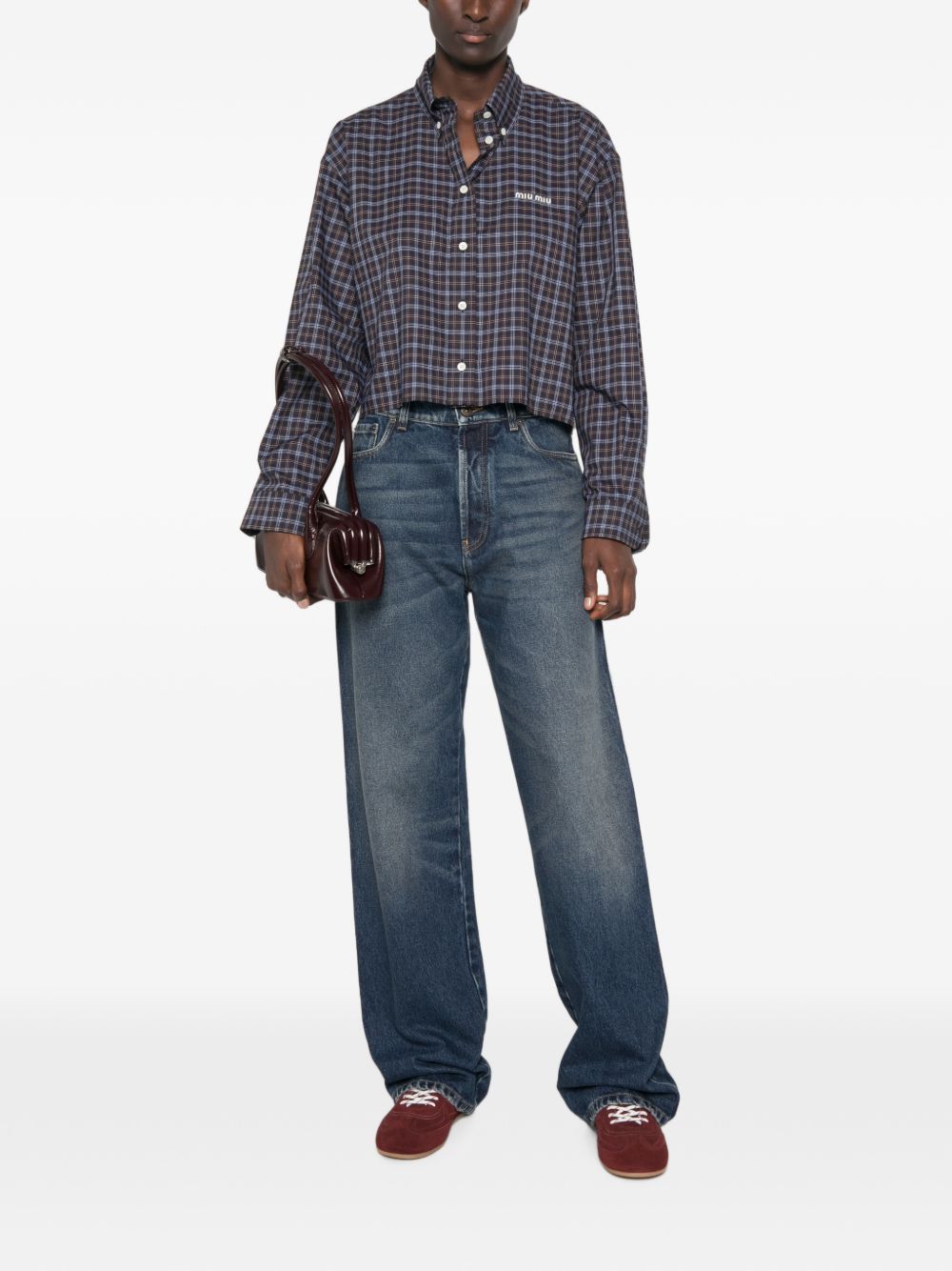 Miu Miu Women Tartan Shirt