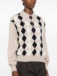Miu Miu Women Logo Cashmere Polo Shirt