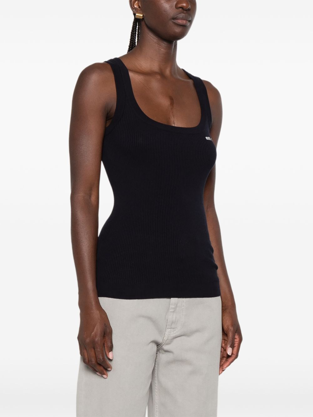 Miu Miu Women Logo Cotton Tank Top