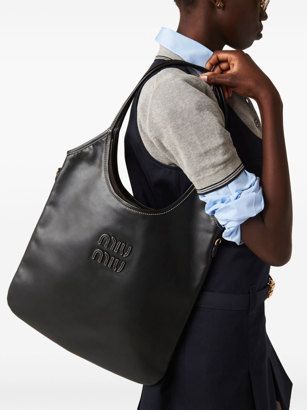 Miu Miu Women Ivy Leather Shoulder Bag