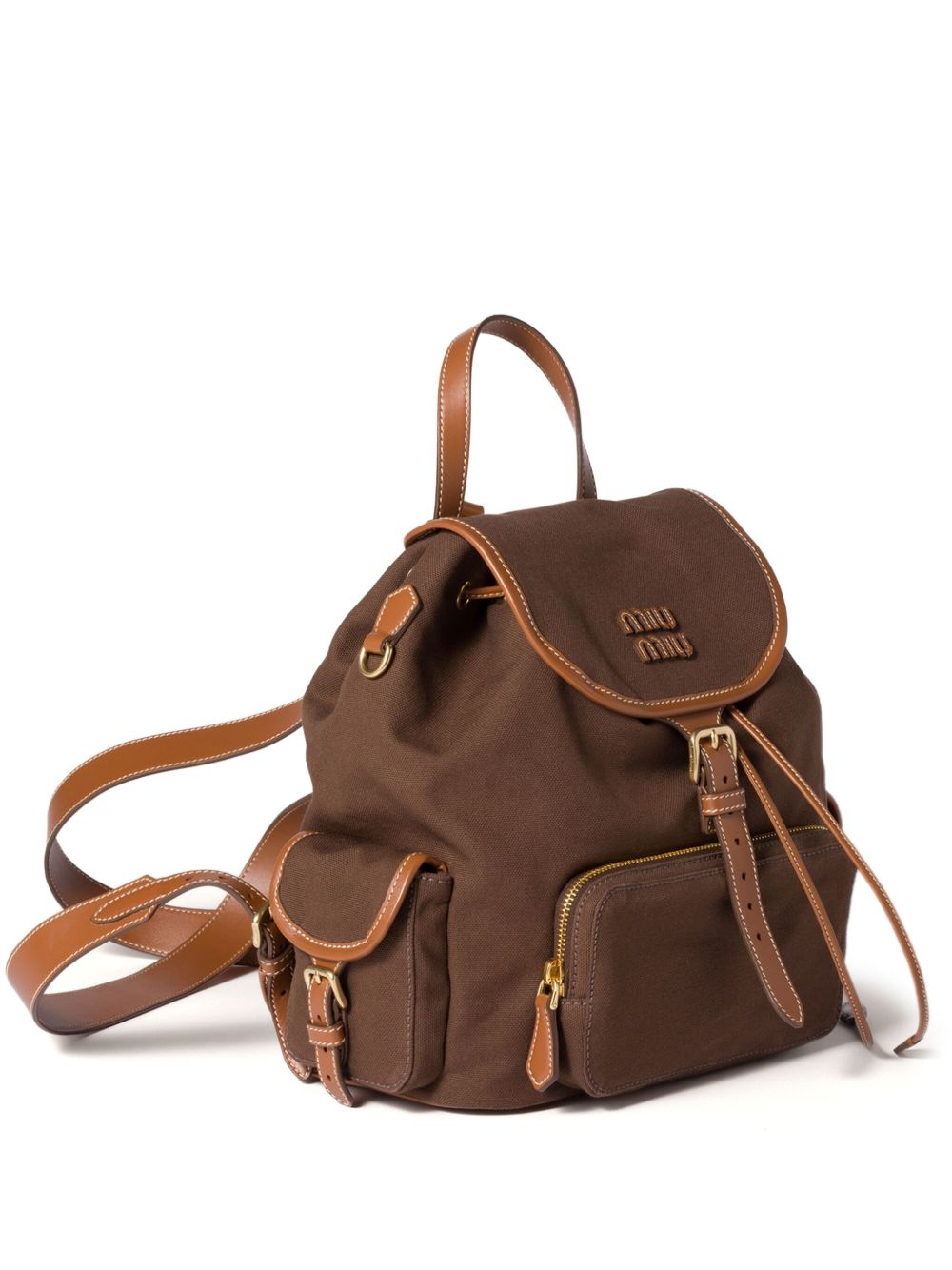 MIU MIU Miu Miu Women Canvas And Leather Large Backpack