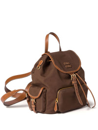 MIU MIU Miu Miu Women Canvas And Leather Large Backpack