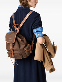 MIU MIU Miu Miu Women Canvas And Leather Large Backpack