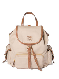Miu Miu Women Canvas And Leather Large Backpack
