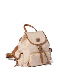 Miu Miu Women Canvas And Leather Large Backpack
