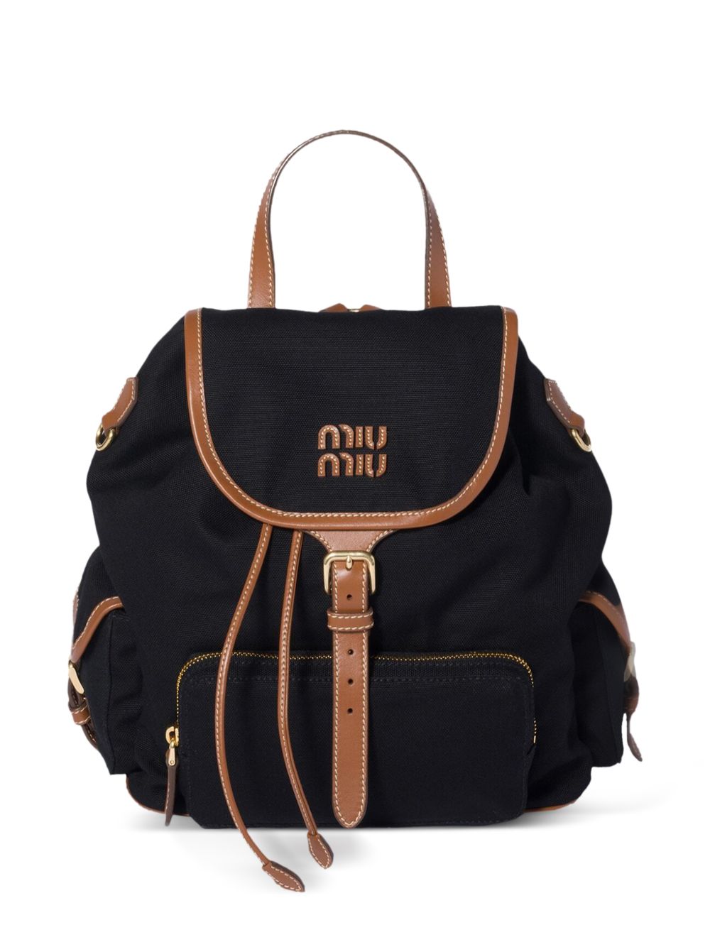 Miu Miu Women Canvas And Leather Large Backpack