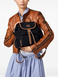 Miu Miu Women Canvas And Leather Large Backpack