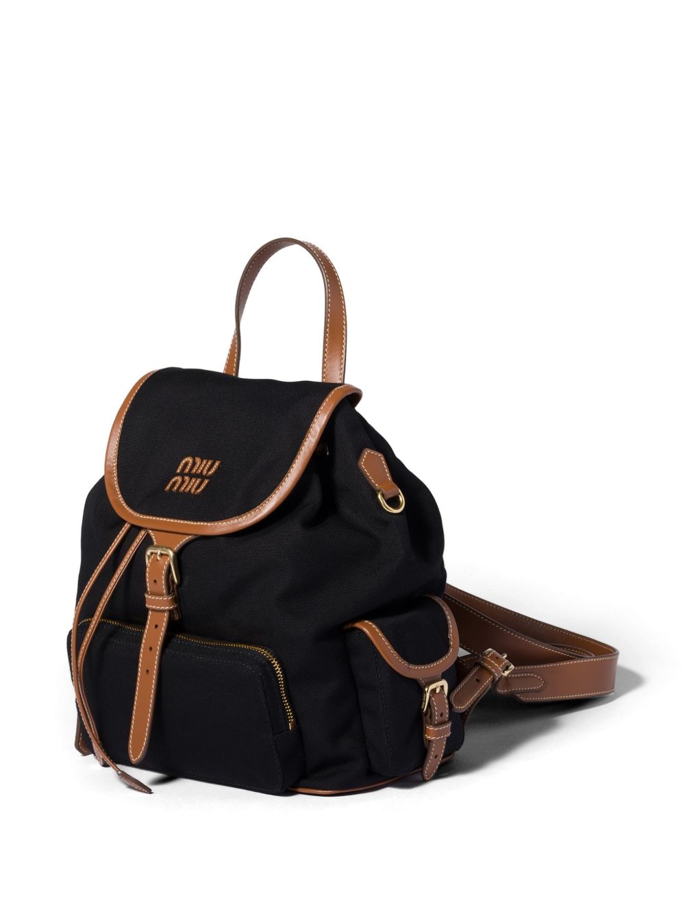 Miu Miu Women Canvas And Leather Large Backpack