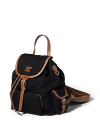 Miu Miu Women Canvas And Leather Large Backpack