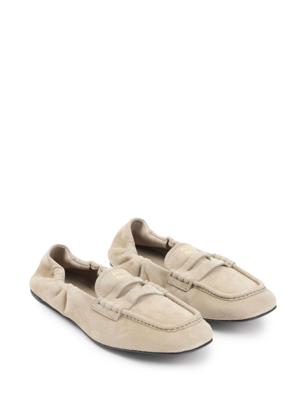 MIU MIU Miu Miu Women Ruches Suede Leather Loafers