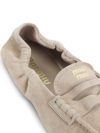 MIU MIU Miu Miu Women Ruches Suede Leather Loafers