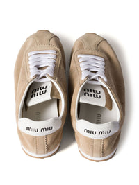 Miu Miu Women Plume Suede Leather Sneakers