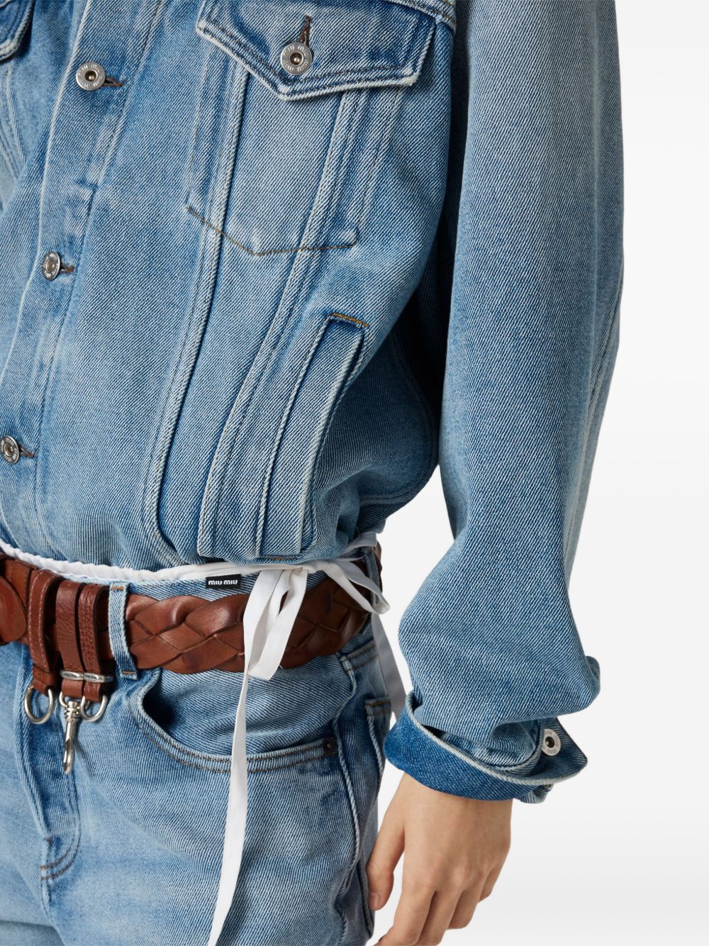 MIU MIU Miu Miu Women Denim And Leather Blouson Jacket