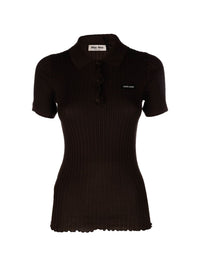 Miu Miu Women Silk Polo Shirt