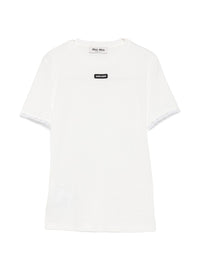 MIU MIU Miu Miu Women Logo Cotton T-Shirt