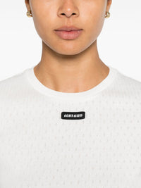 MIU MIU Miu Miu Women Logo Cotton T-Shirt