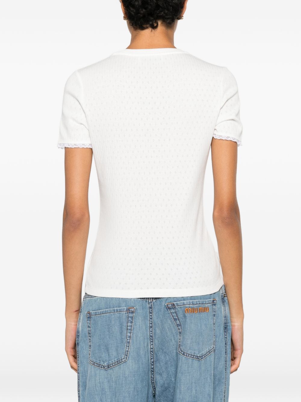 MIU MIU Miu Miu Women Logo Cotton T-Shirt