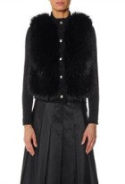 Moncler Women Wool Padded Gilet With Faux-Fur Panel