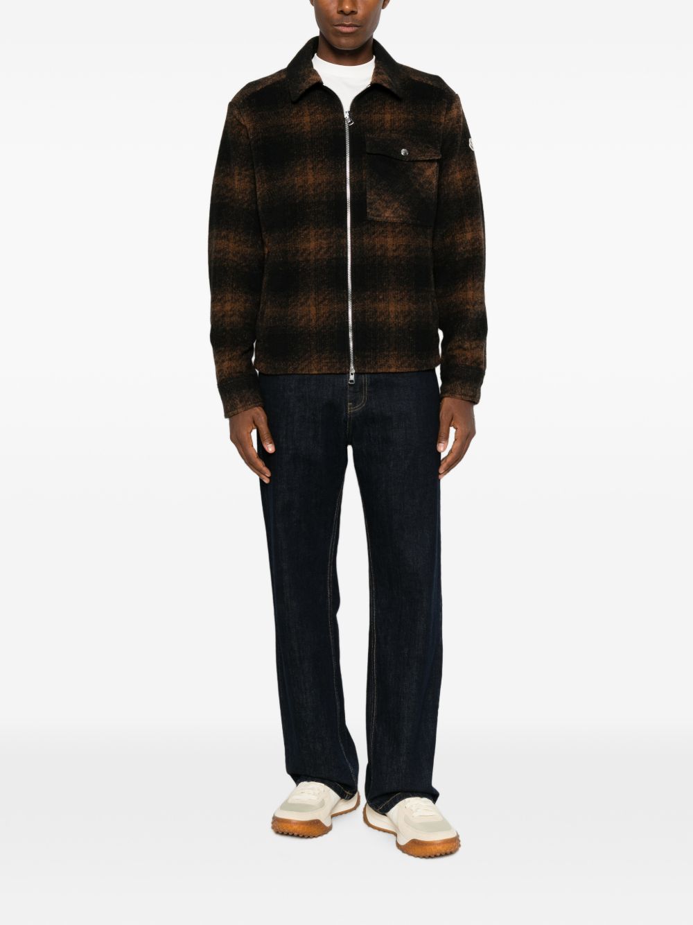 Moncler Men Checked Wool Blend Jacket