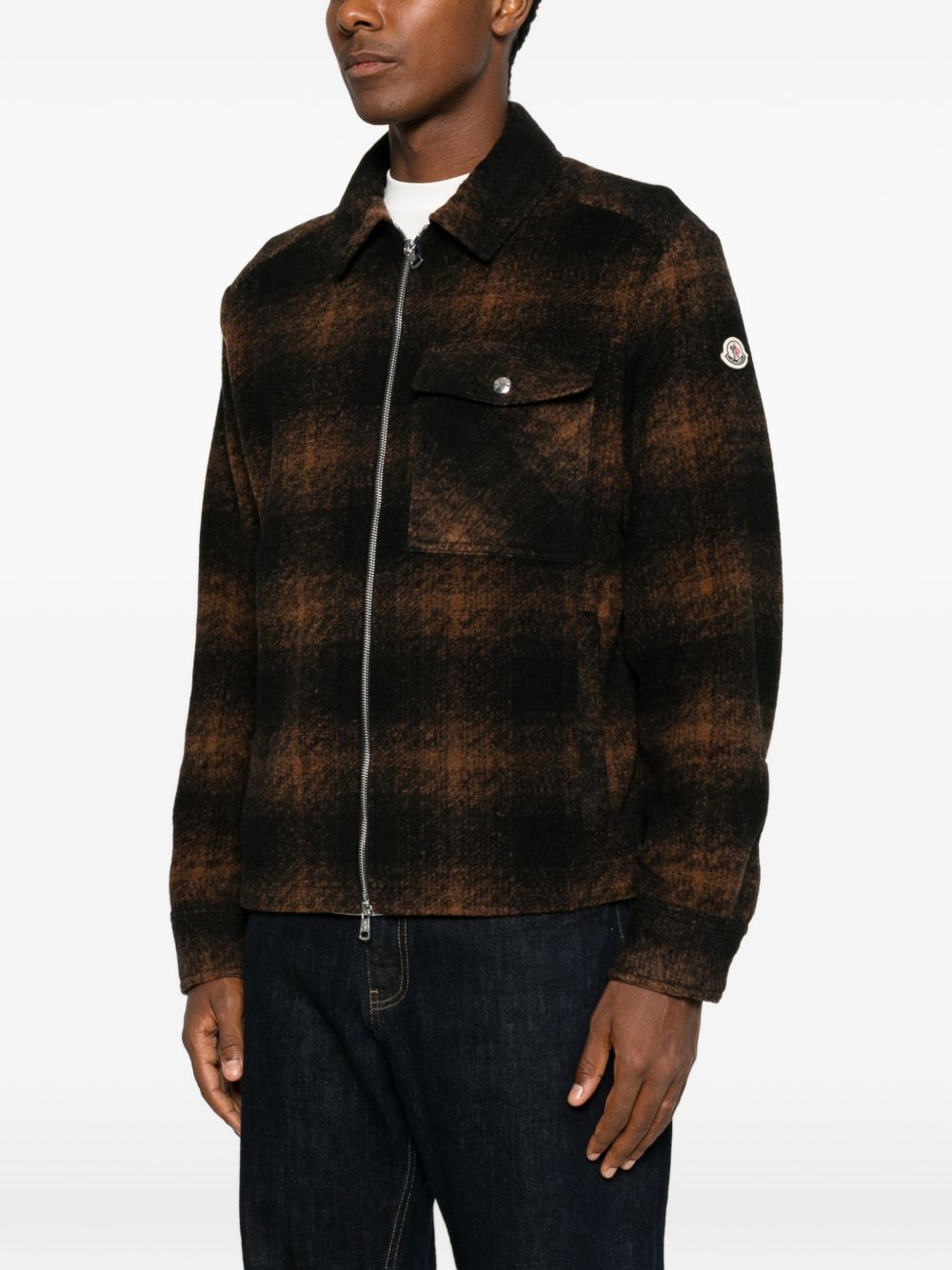 Moncler Men Checked Wool Blend Jacket