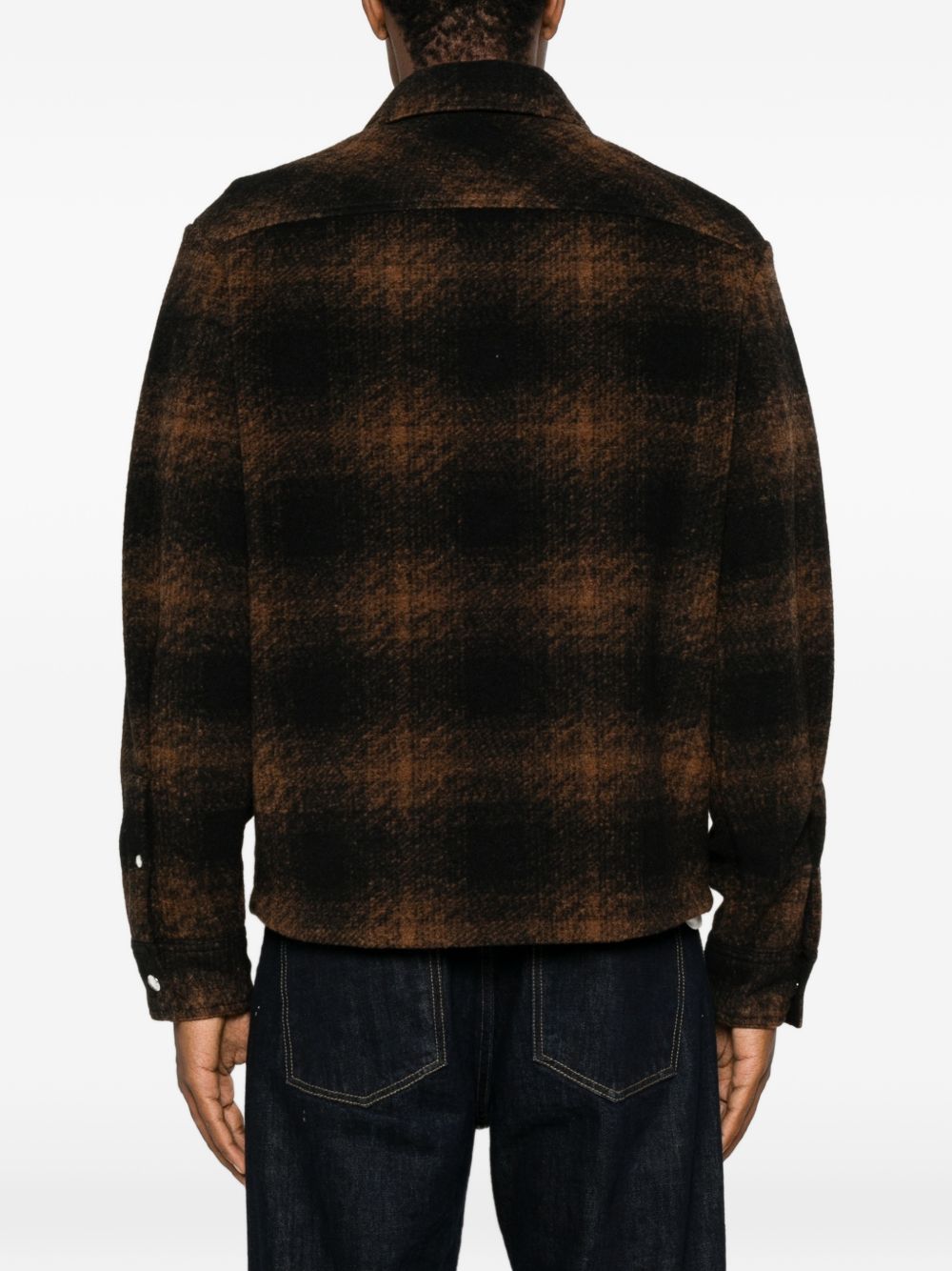 Moncler Men Checked Wool Blend Jacket