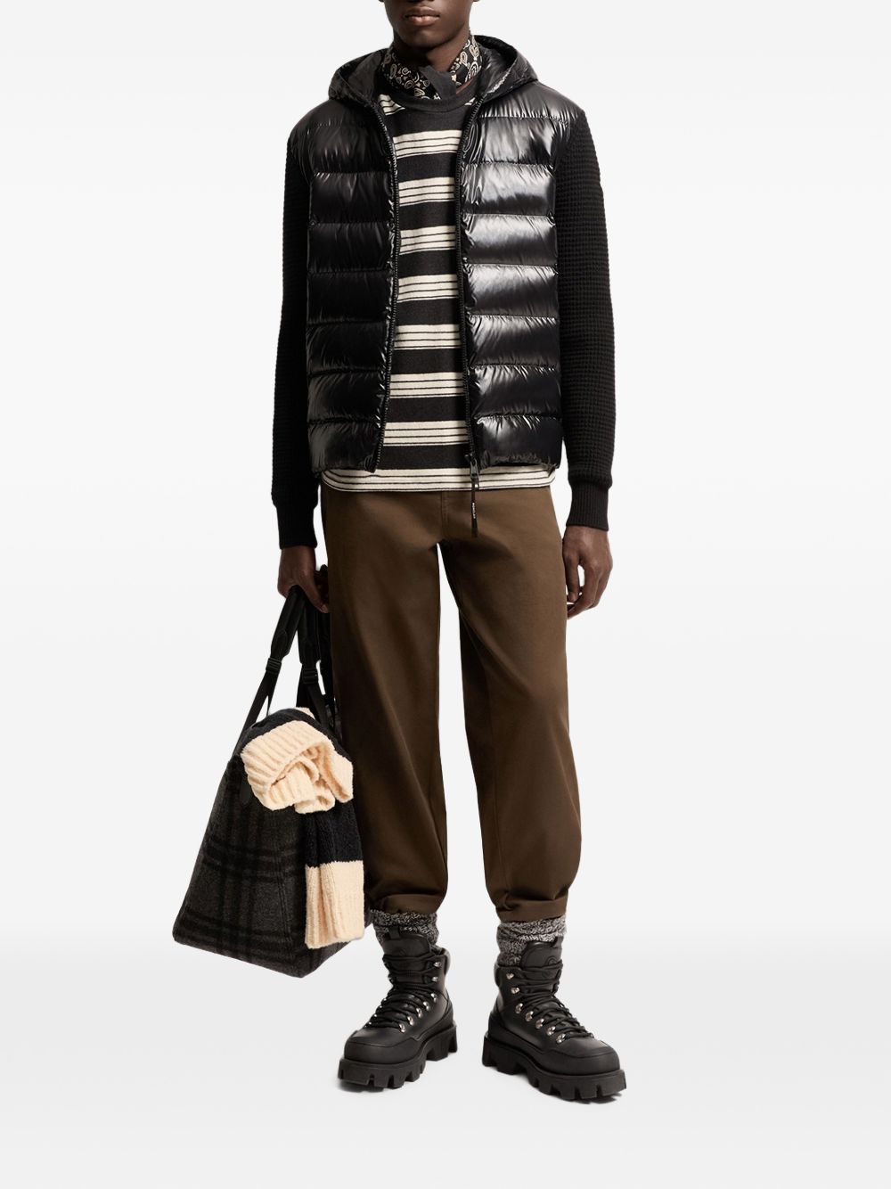 Moncler Men Wool And Nylon Padded Cardigan