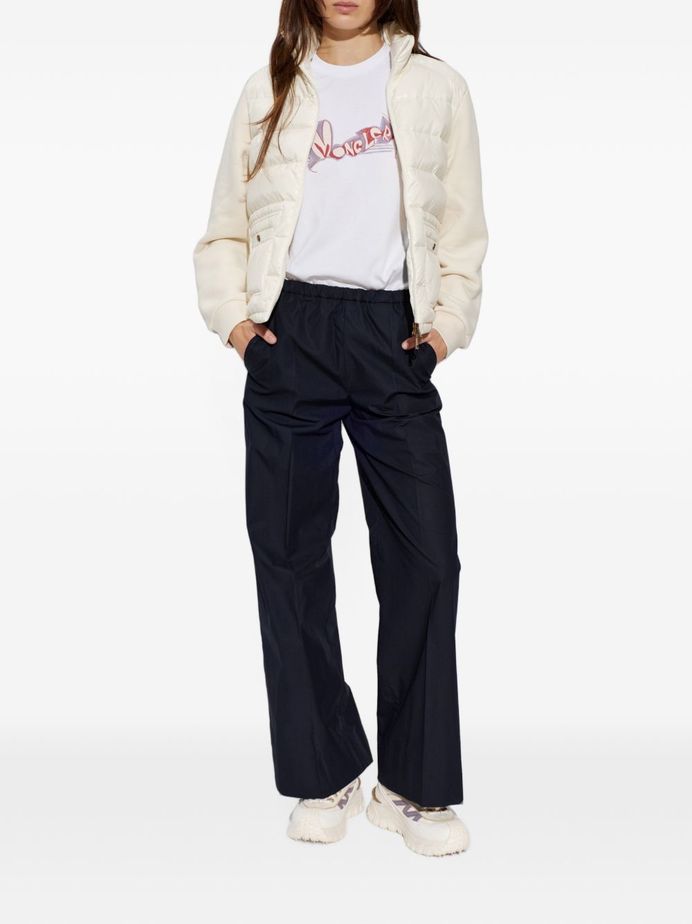 Moncler Women Wool And Nylon Padded Cardigan