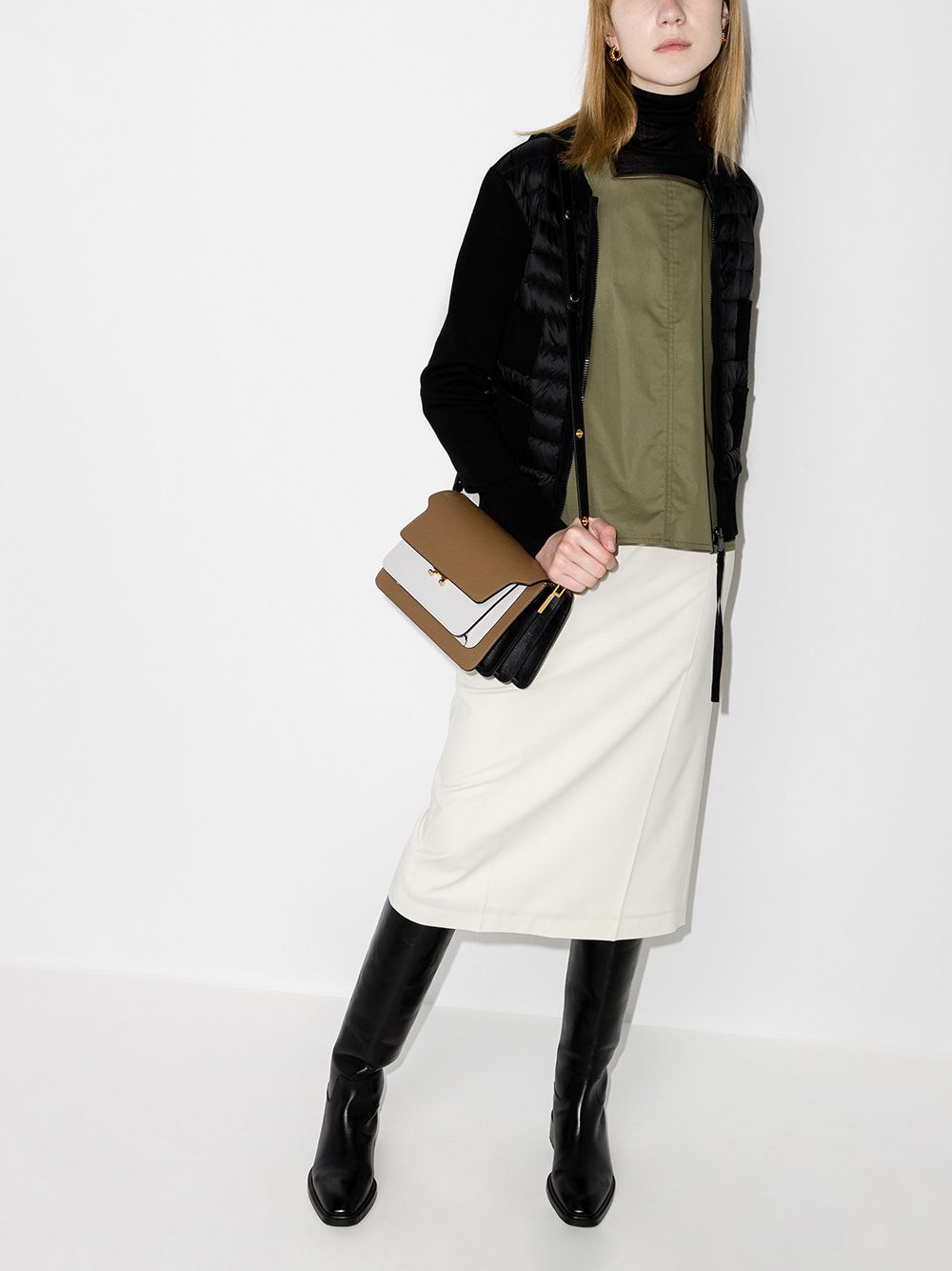 Moncler Women Wool And Nylon Padded Cardigan