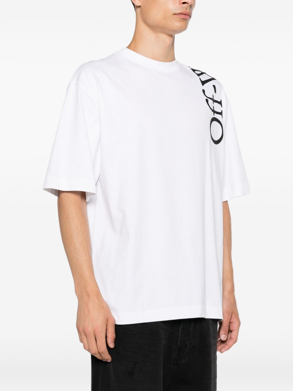 Off-White Men Vertical Bookish Skate Cotton T-Shirt