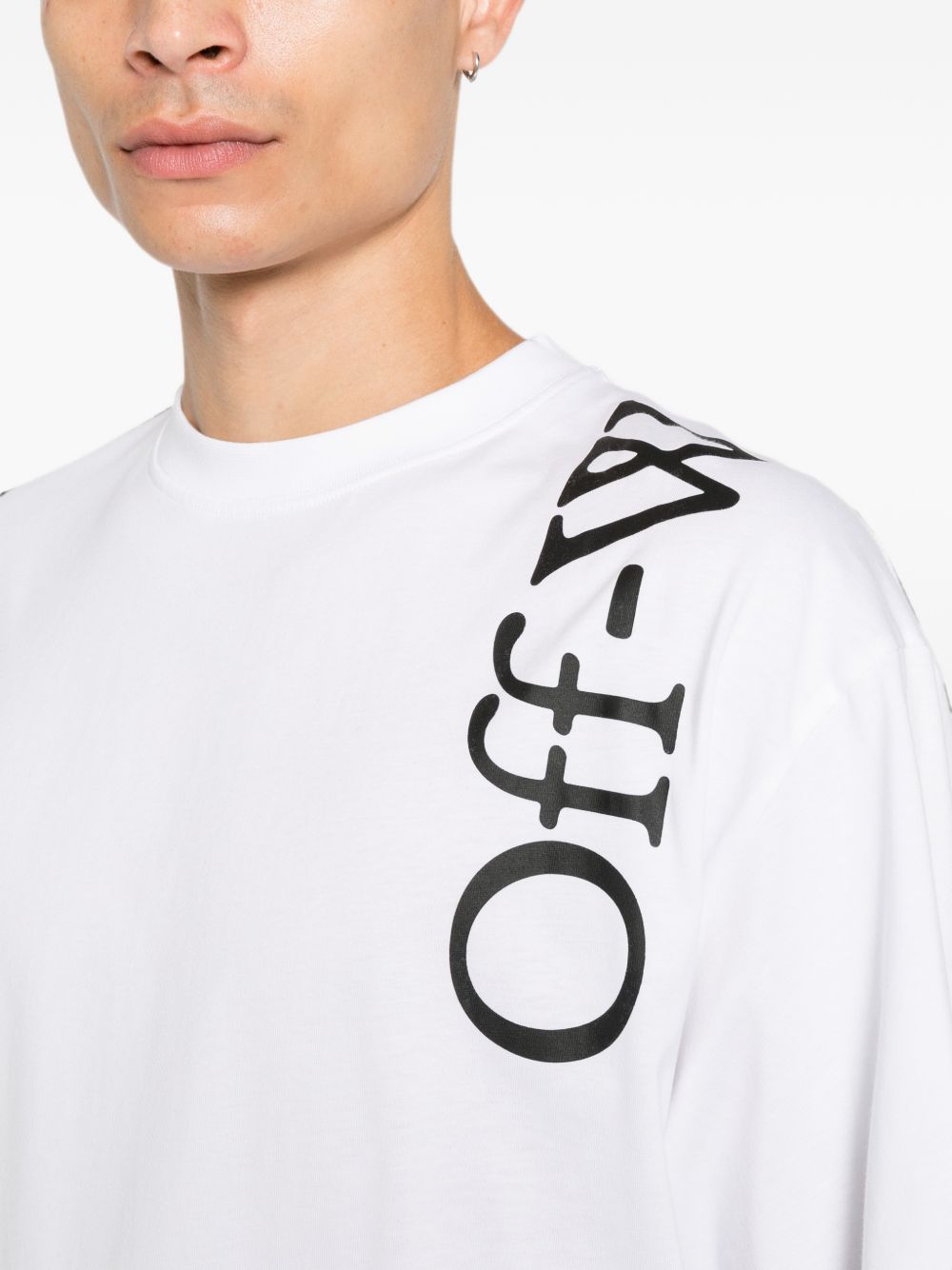Off-White Men Vertical Bookish Skate Cotton T-Shirt