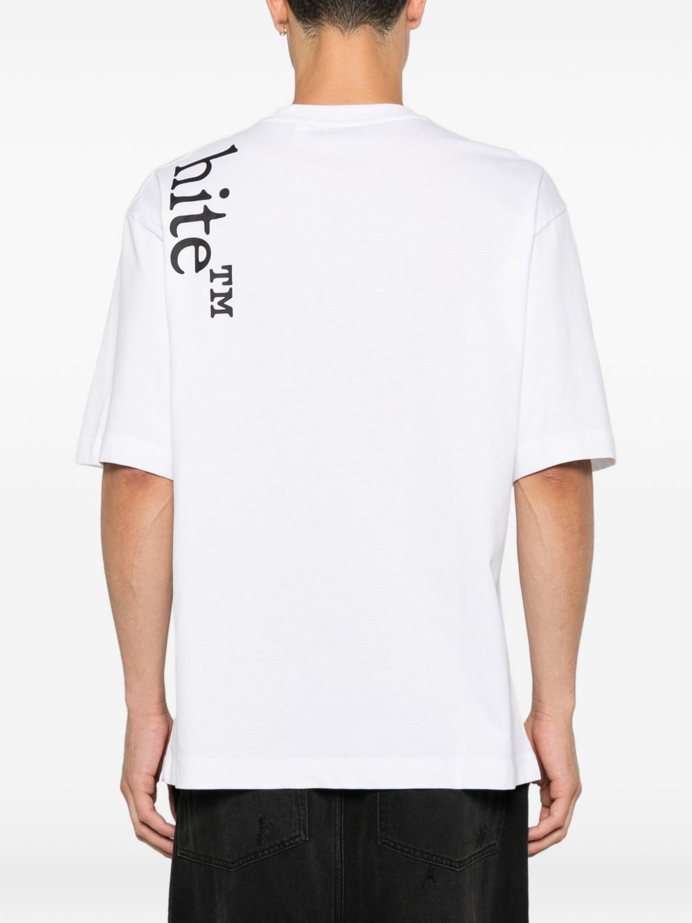 Off-White Men Vertical Bookish Skate Cotton T-Shirt