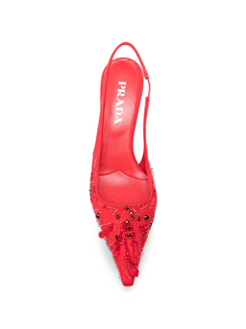 Prada Women Embroidered Slingback Pumps