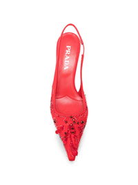 Prada Women Embroidered Slingback Pumps