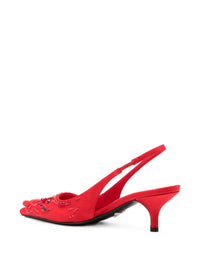 Prada Women Embroidered Slingback Pumps