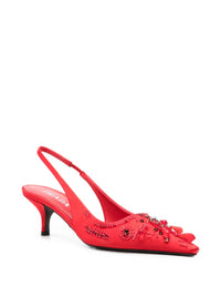 Prada Women Embroidered Slingback Pumps