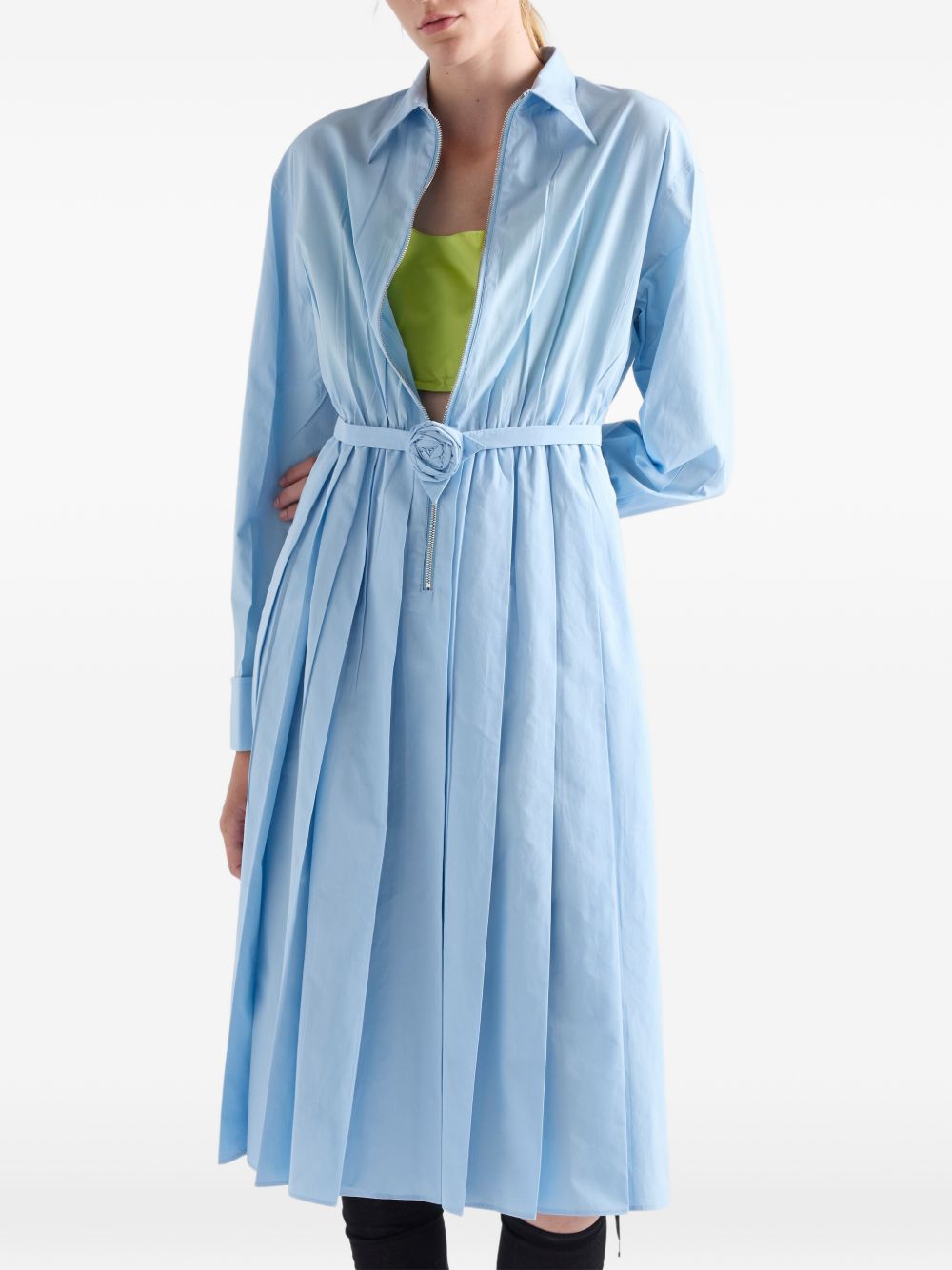 Prada Women Popeline Cotton Midi Dress