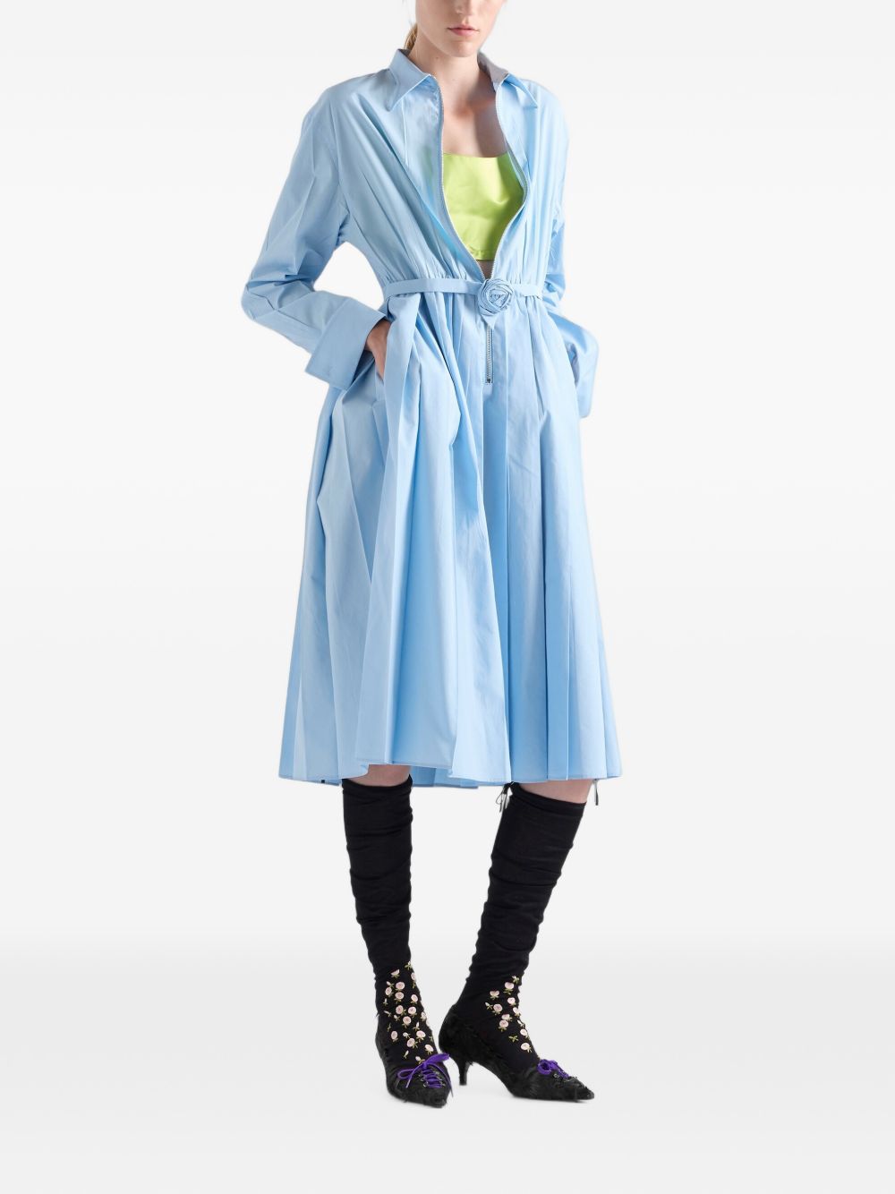 Prada Women Popeline Cotton Midi Dress