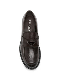 Prada Men Chocolate Leather Loafers