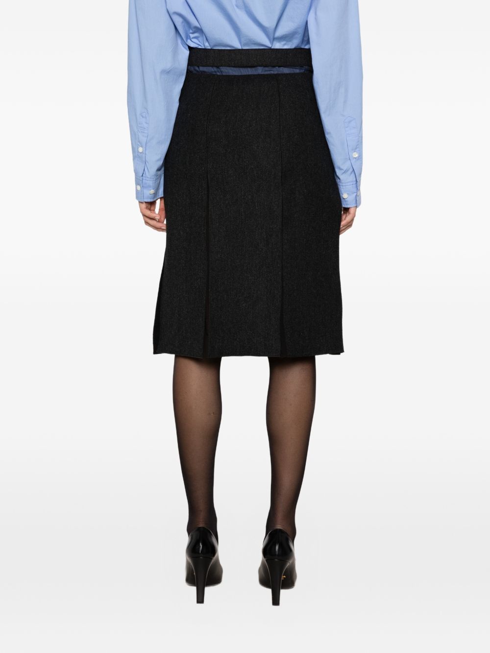 Prada Women Wool Midi Skirt