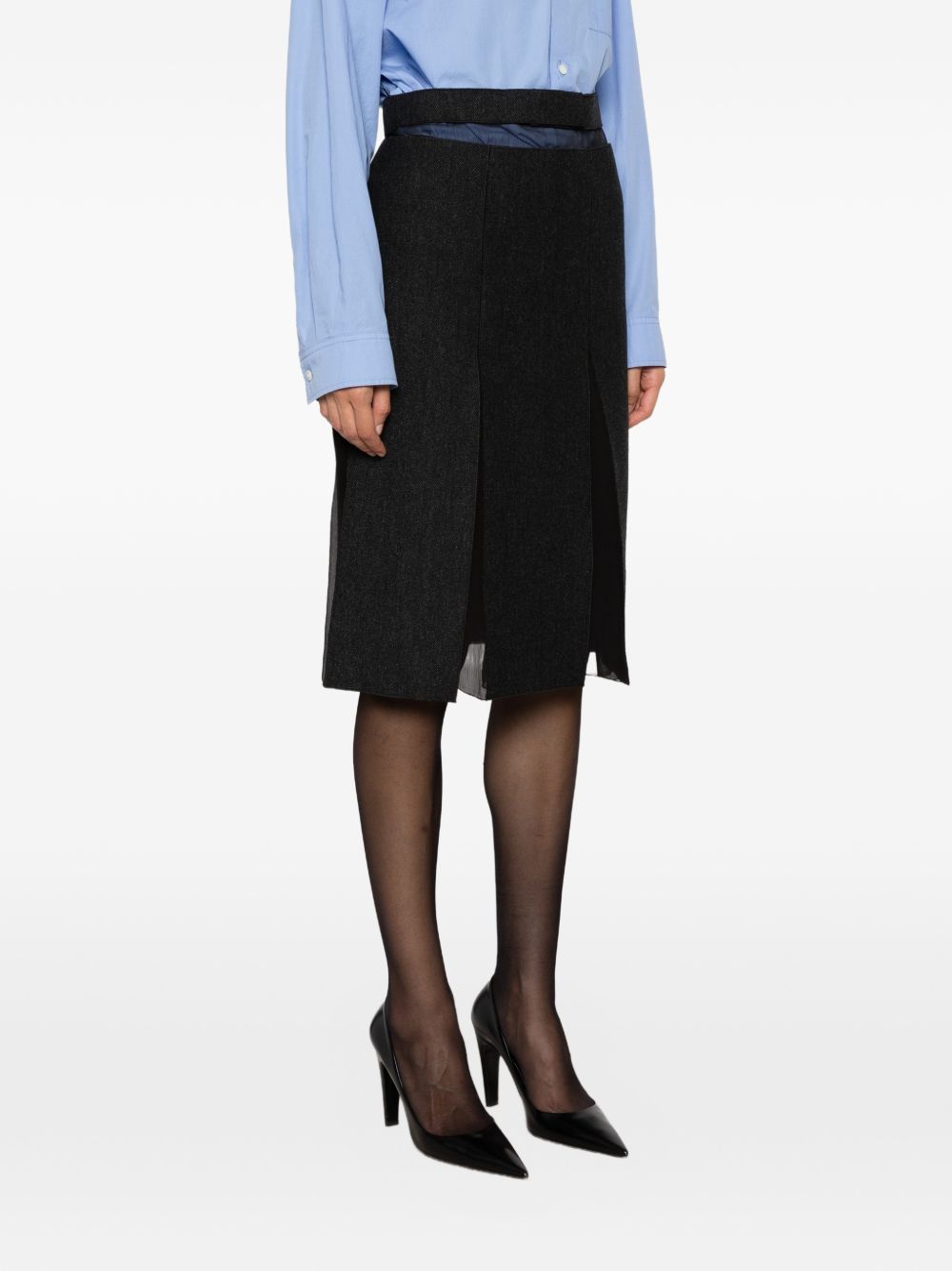Prada Women Wool Midi Skirt