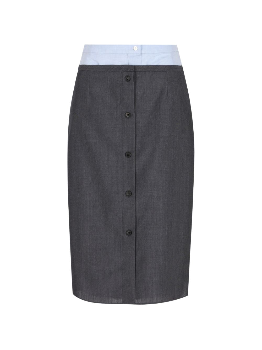 Prada Women Wool Midi Skirt