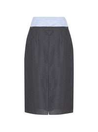 Prada Women Wool Midi Skirt
