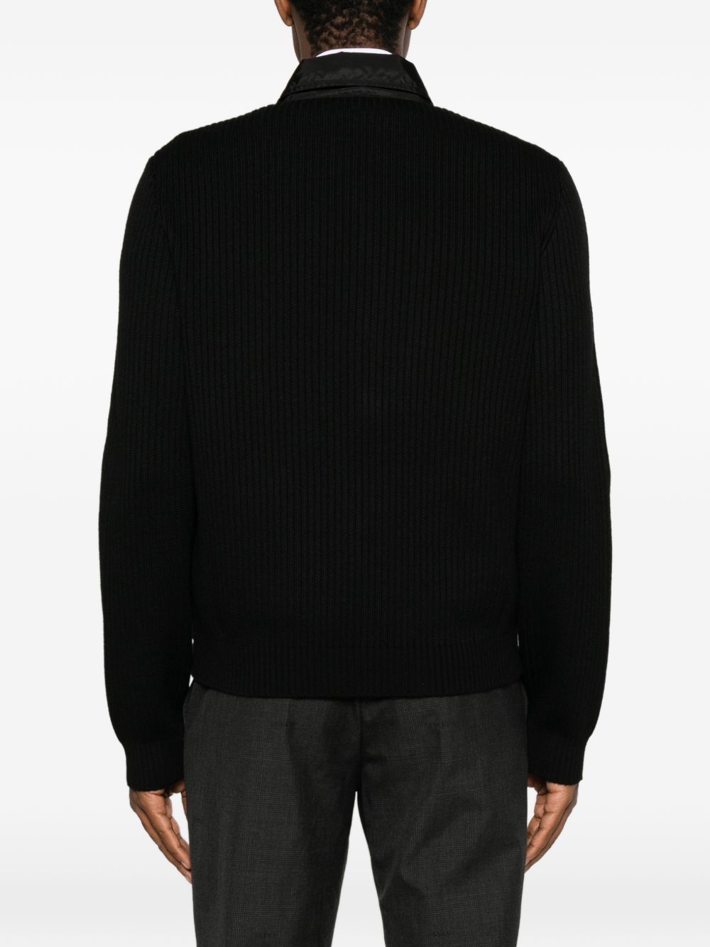 Prada Men Wool And Re-Nylon Cardigan
