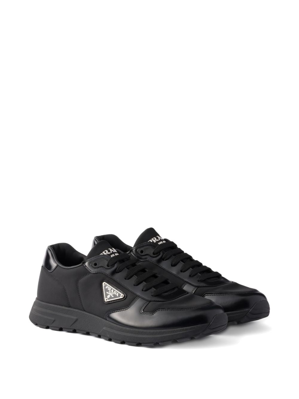 Prada Men Prax 01 Re-Nylon And Leather Sneakers