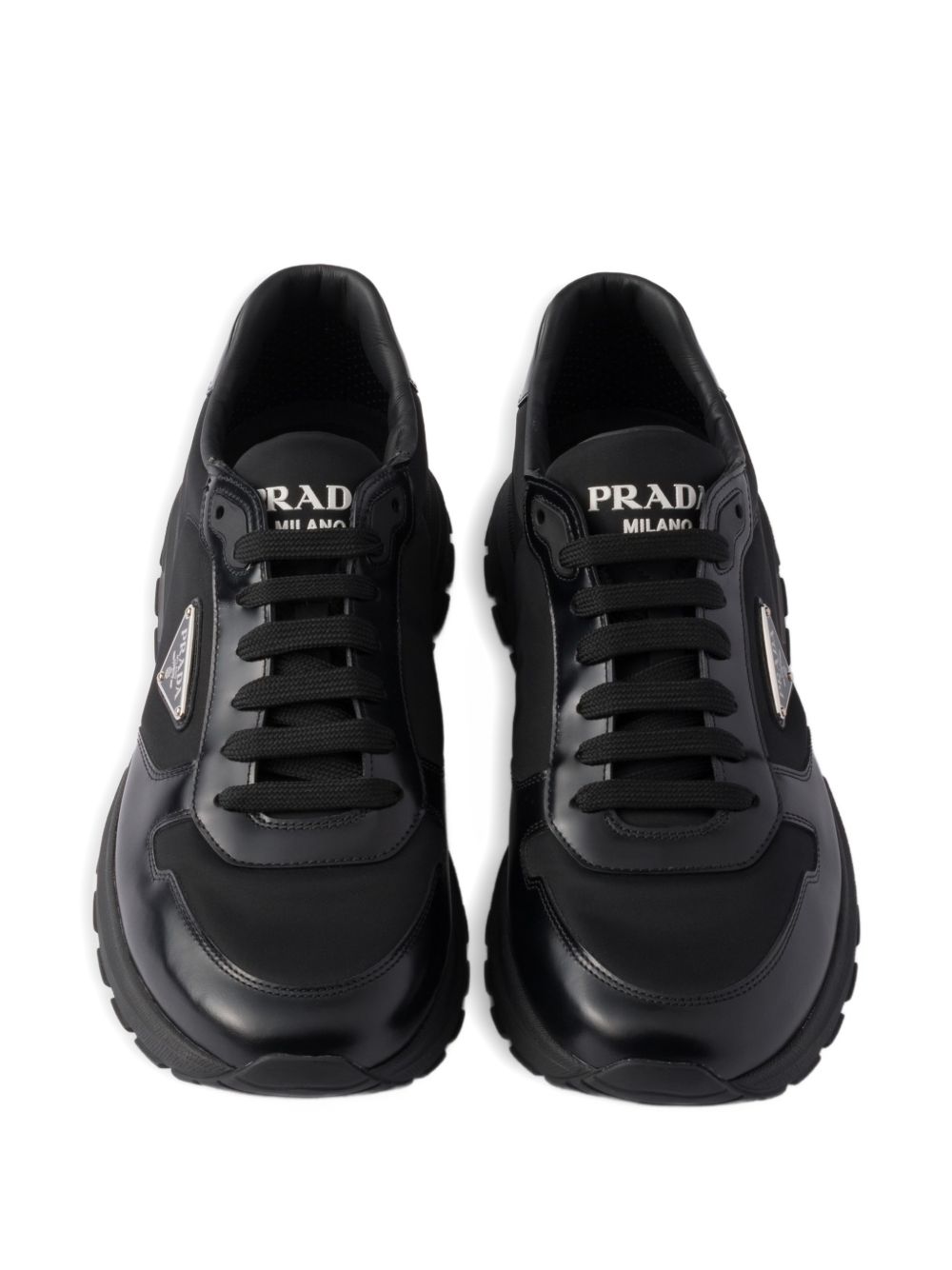 Prada Men Prax 01 Re-Nylon And Leather Sneakers