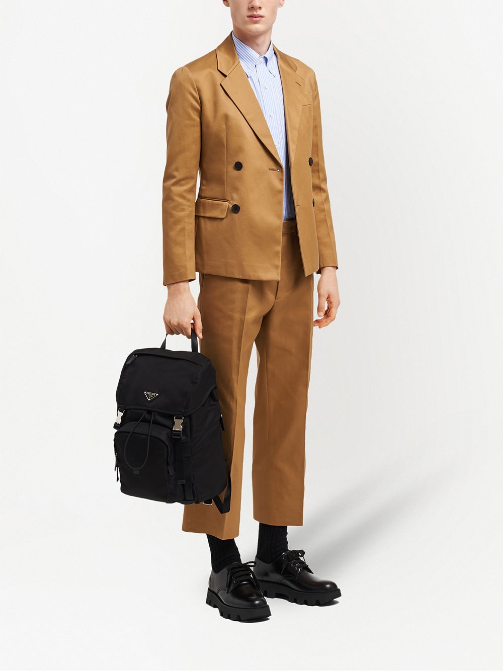 Prada Men Re-Nylon Amd Saffiano Backpack