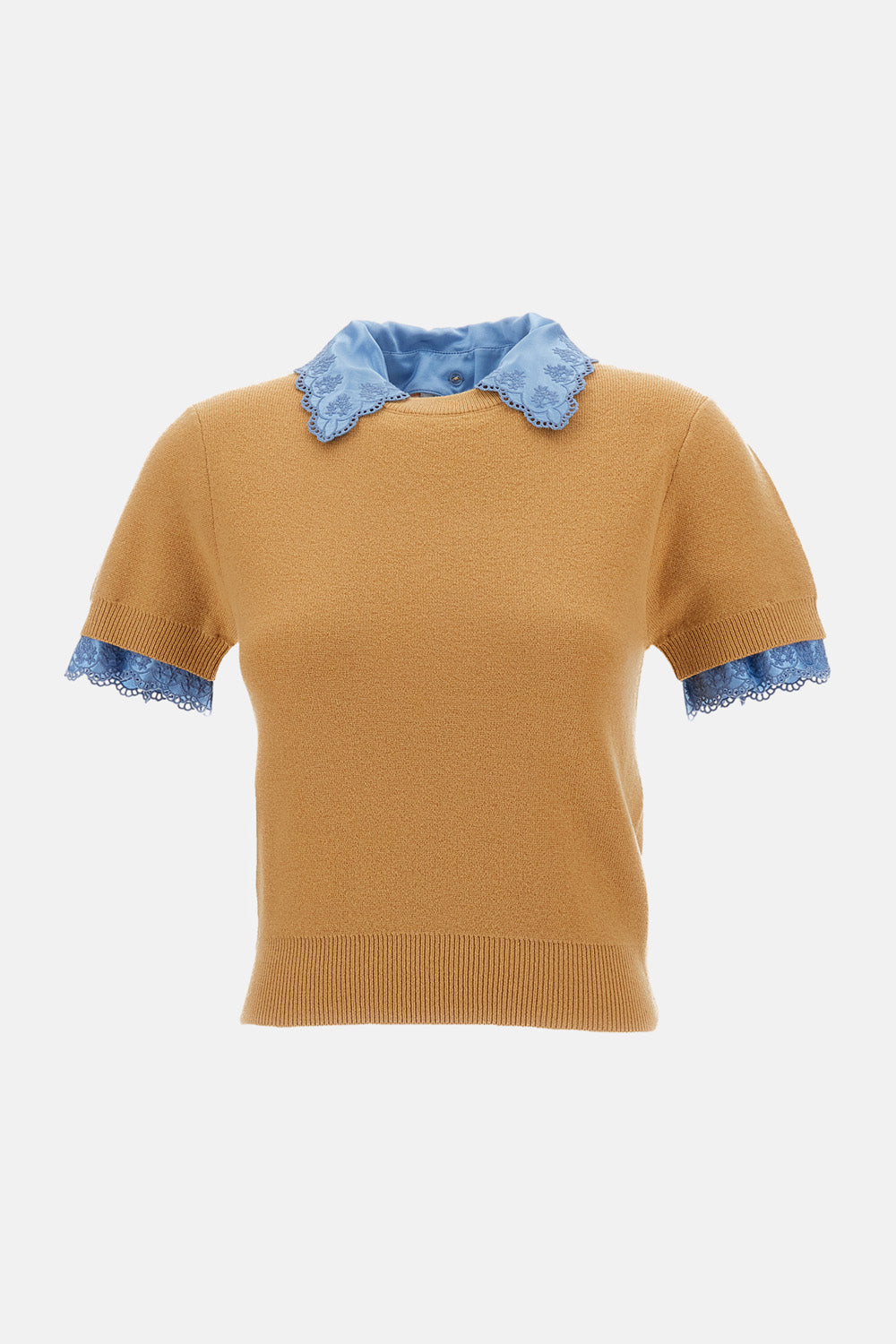 Rabanne Rabanne Women Knitted T-Shirt  With Satin Collar