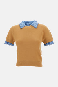 Rabanne Rabanne Women Knitted T-Shirt  With Satin Collar