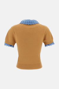 Rabanne Rabanne Women Knitted T-Shirt  With Satin Collar