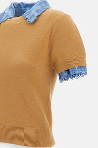 Rabanne Rabanne Women Knitted T-Shirt  With Satin Collar
